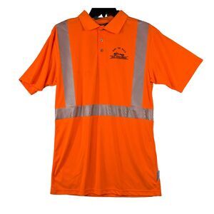 VEA Visibility Enhanced‎ Apparel Polo Medium Orange Short Sleeve Reflective READ